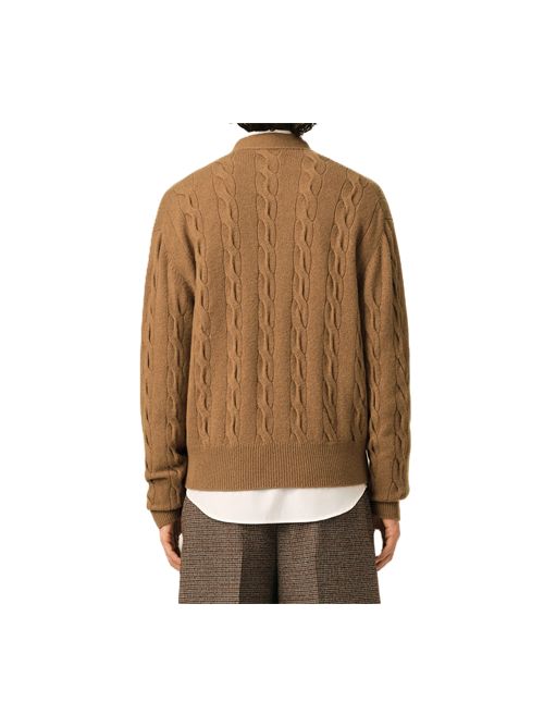 Cardigan in maglia di lana a trecce. Ami Paris | UKC393.KN0189280 CAMEL